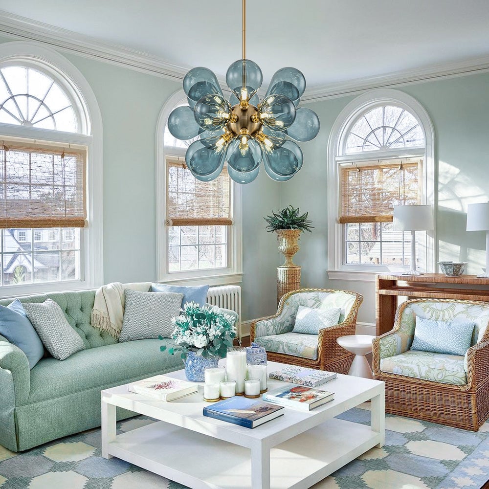 Andreas Blue Glass Bubble Chandelier - Buy One, Get One Free!