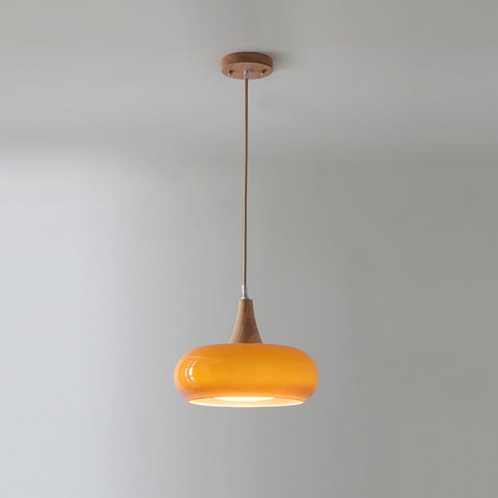 Violetta Bauhaus-Inspired Orange Disc Pendant Light | BOGO Sale