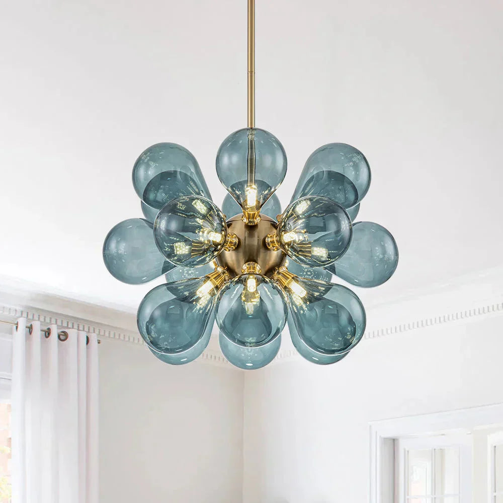Andreas Blue Glass Bubble Chandelier - Buy One, Get One Free!