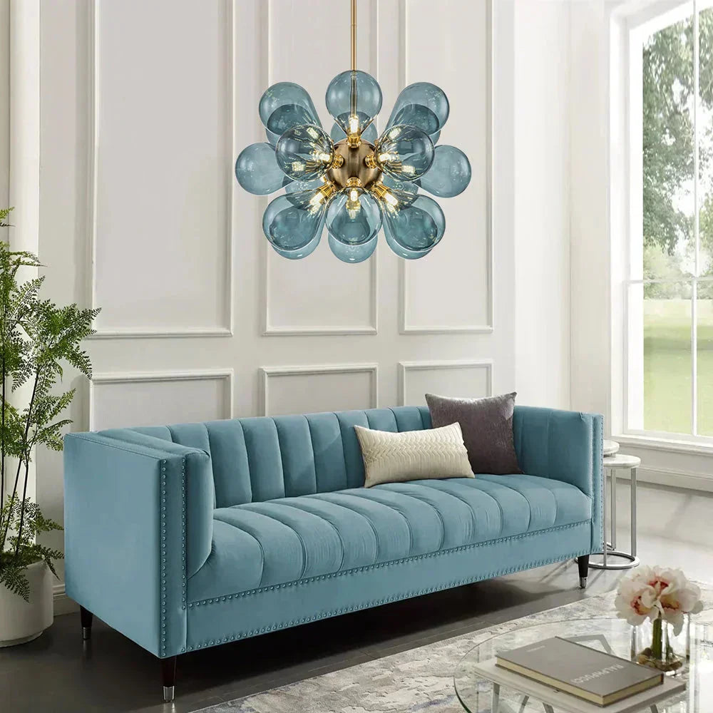 Andreas Blue Glass Bubble Chandelier - Buy One, Get One Free!