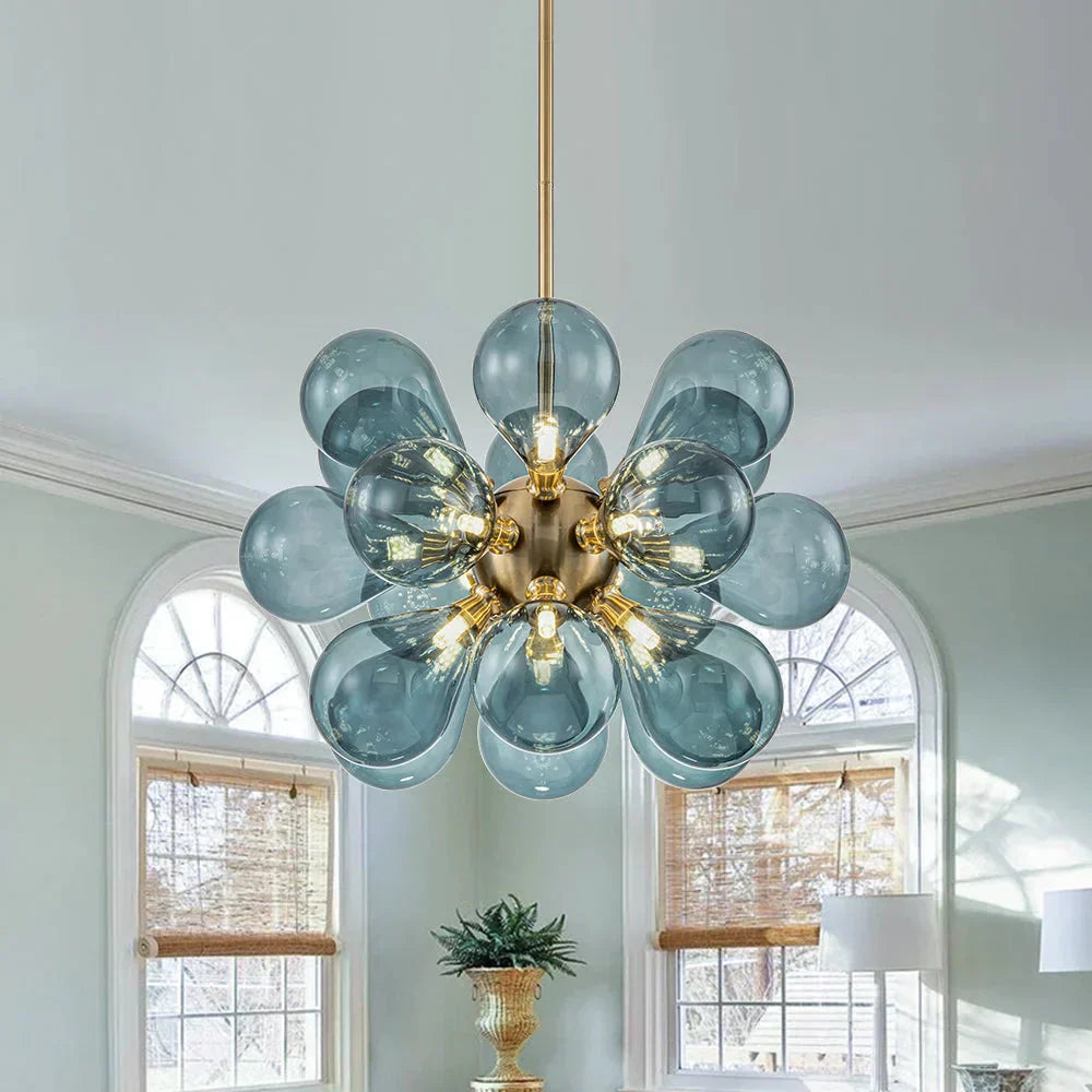 Andreas Blue Glass Bubble Chandelier - Buy One, Get One Free!