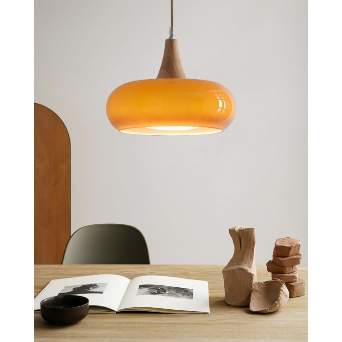 Violetta Bauhaus-Inspired Orange Disc Pendant Light | BOGO Sale