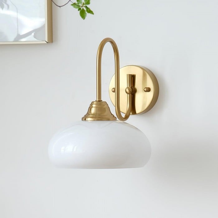Arabella Bauhaus Glass Shade Curved Wall Sconce| BOGO Sale