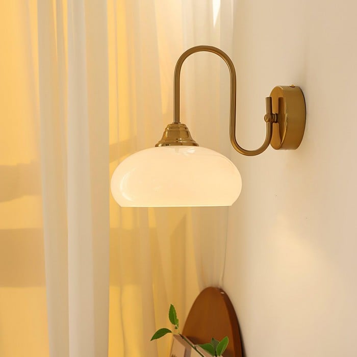 Arabella Bauhaus Glass Shade Curved Wall Sconce| BOGO Sale