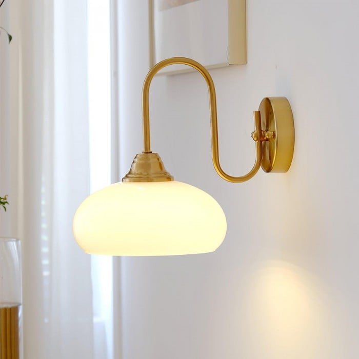 Arabella Bauhaus Glass Shade Curved Wall Sconce| BOGO Sale
