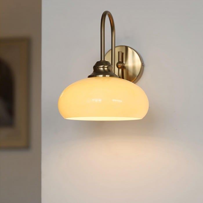 Arabella Bauhaus Glass Shade Curved Wall Sconce| BOGO Sale