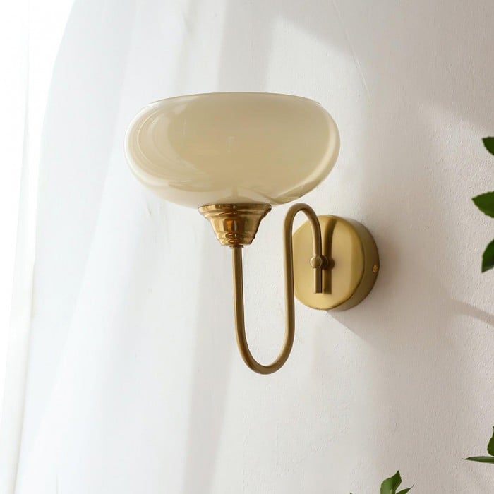 Arabella Bauhaus Glass Shade Curved Wall Sconce| BOGO Sale